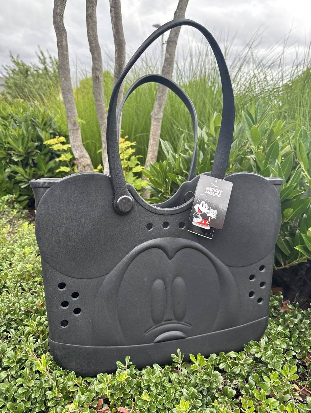 Bioworld Disney Mickey Mouse Black Rubber Gummy 3d Tote Bag NWT Like Bogg Bag